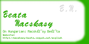 beata macskasy business card